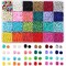 7200 Pieces 4mm Glass Seed Beads for Bracelets Making Kit 300 Pieces Alphabet Letter Beads for Jewelry Making and Crafts with Elastic String Cords, Tweezers and Accessories DIY Material